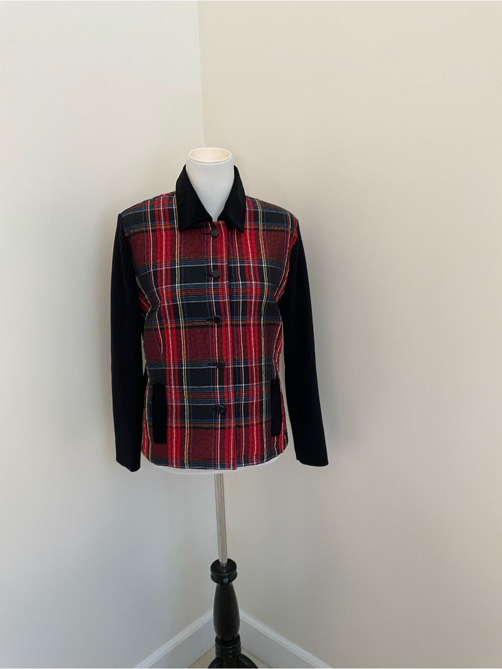 Draper’s & Damon’s Red Tartan Plaid Quilted Jacket